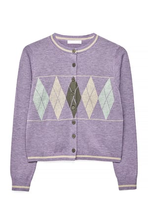 Purple Mönsterstickad kofta
