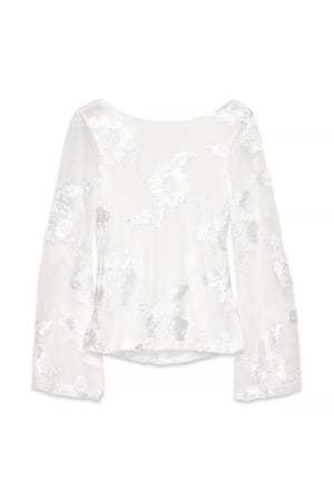 Offwhite Top met patroon en lange mouwen