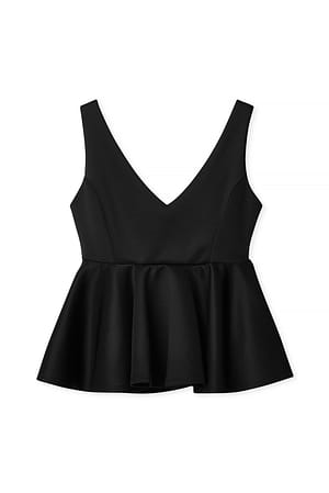 Black Peplum Top