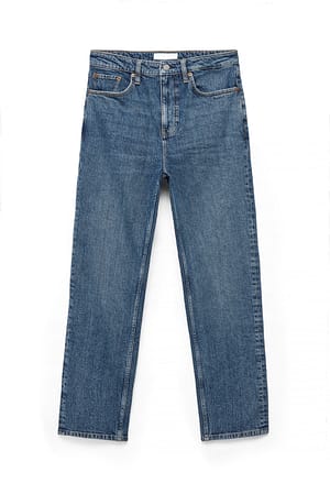 Mid Blue Pier High Waist Slim Jeans