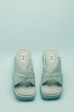 Mint Plateau Butterfly Sandals