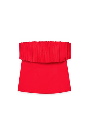 Red plissiertes Bandeau-Top