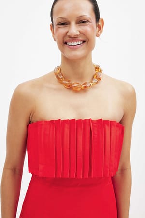 Red plissiertes Bandeau-Top