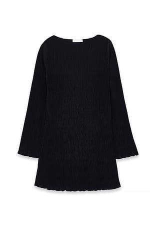 Black Plisseret minikjole