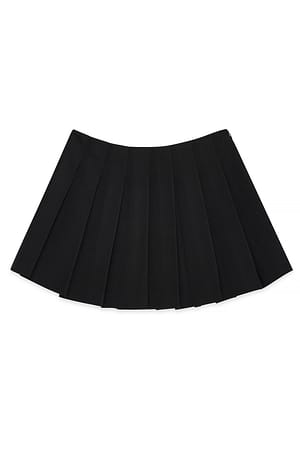 Black Geplooide minirok