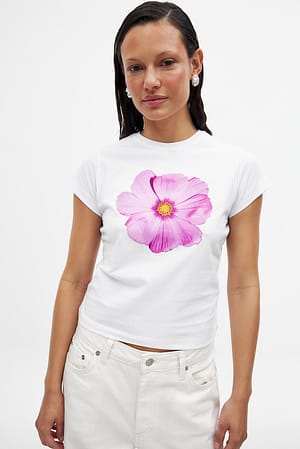 Pink Flower Camiseta de bebé estampada