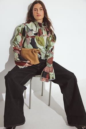 Mint Print Printed Blouse