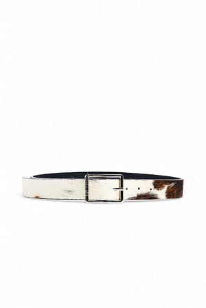 Cow Print Leren riem met print