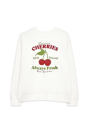 Sweet Cherries Organisk sweatshirt med trykk