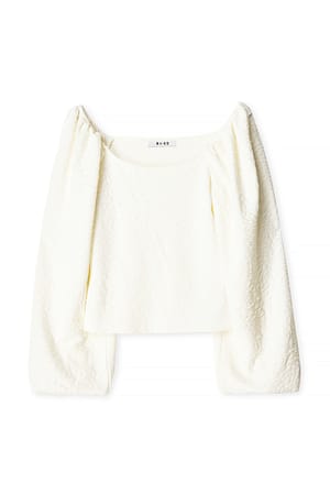 Offwhite Topp med puffärmar