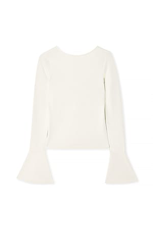 Beige Punto topp med volangärm