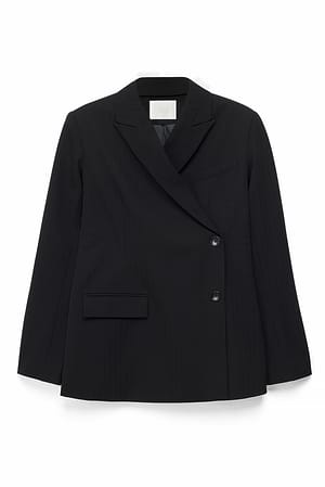 Black Vanlig blazer med omslag