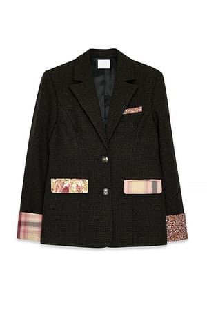 Brown Regular fit blazer med rutiga detaljer