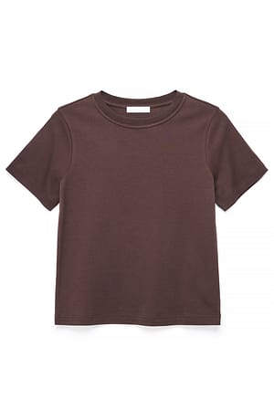 Brown Camiseta de corte regular