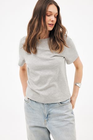 Grey Melange T-shirt med regular fit