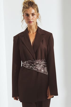 Brown Regular Long Line Blazer