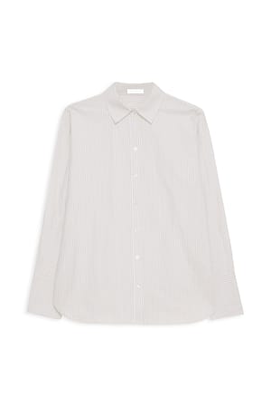 Beige Stripe Skjorte i avslappet bomull