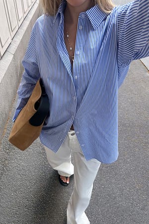 Blue Stripe Relaxed Cotton Shirt