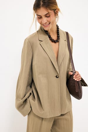 Taupe Americana holgada de mezcla de lyocell