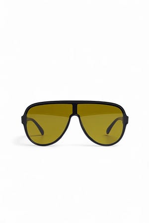 Black Retro-Piloten-Sonnenbrille