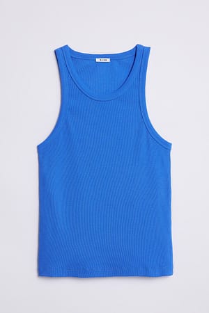 Blue Ribbed Tank