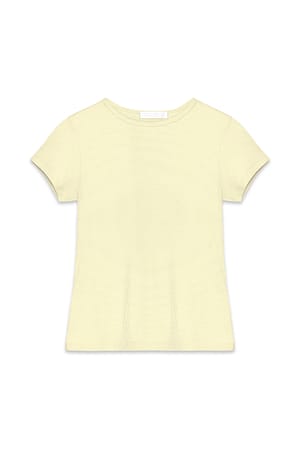 Light Yellow Kurzarm-Ripp-T-Shirt