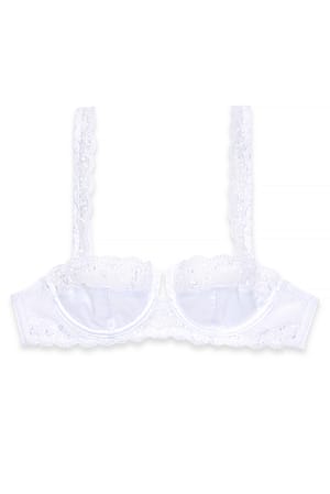 White Balconette-BH mit romantischer Spitze