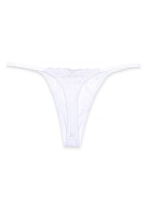 White Romantic Lace Thong
