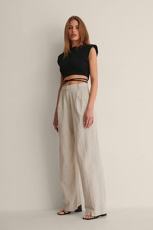 Beige Suit Pants