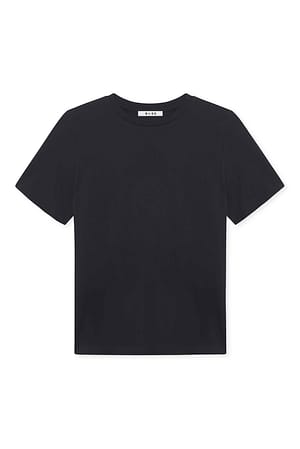 Black Rundhals T-Shirt aus Baumwolle
