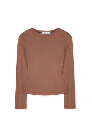 Brown Langarmshirt mit Rundhalsausschnitt