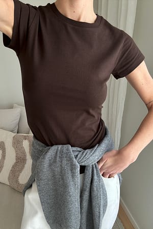 Brown Round Neck T-Shirt