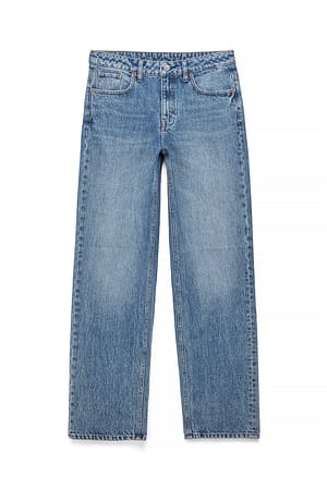 Light Blue Route Mid Waist Straight Jeans