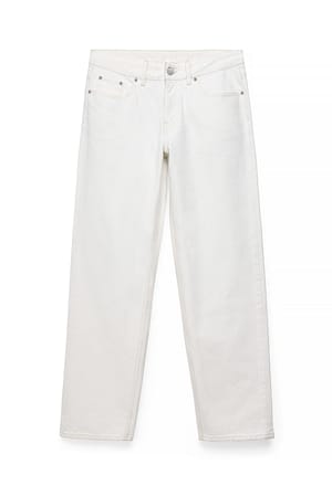 White Route raka jeans med mellanhög midja