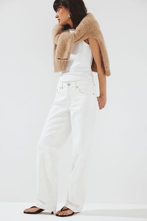 White Route lige jeans med mellemhøj talje
