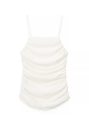 White Ruched Detail Singlet