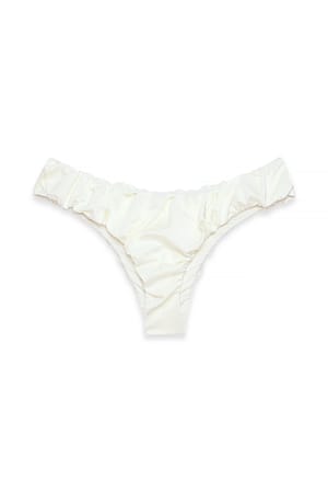Cream Bikinitrusse med flæser