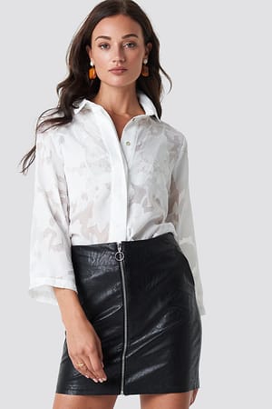 White Flower Emb Blouse