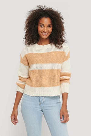 Beige Gebreide Trui