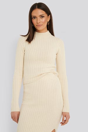 Light Beige Gebreide Top