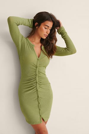 Green Gerafftes Minikleid