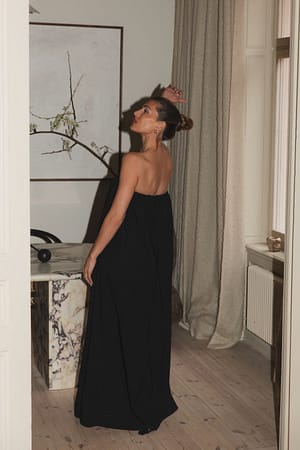 Black Convertible Maxi to Mini Bubble Dress