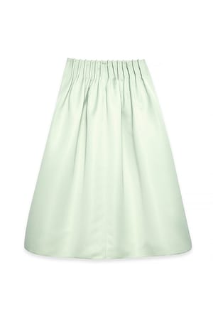 Pistachio A-Linien-Midirock aus Satin