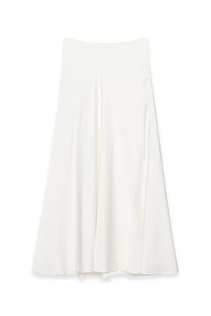 Offwhite Satin Maxi Skirt