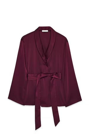 Wine Red Robe nuisette en satin