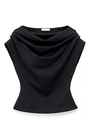 Black Skulpturell Scuba-topp