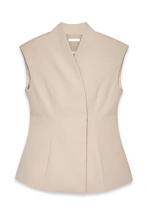 Beige figurbetonte zugeschnittene Weste