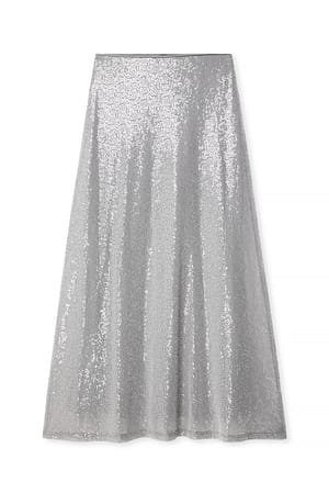 Silver Pailletten Maxirock