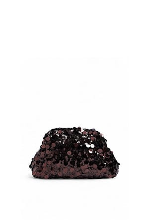 Brown Clutch met pailletten