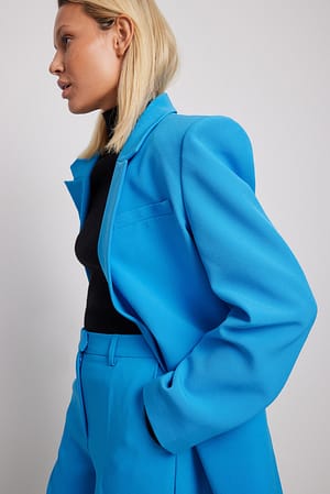 Blue Sharp Oversized Blazer